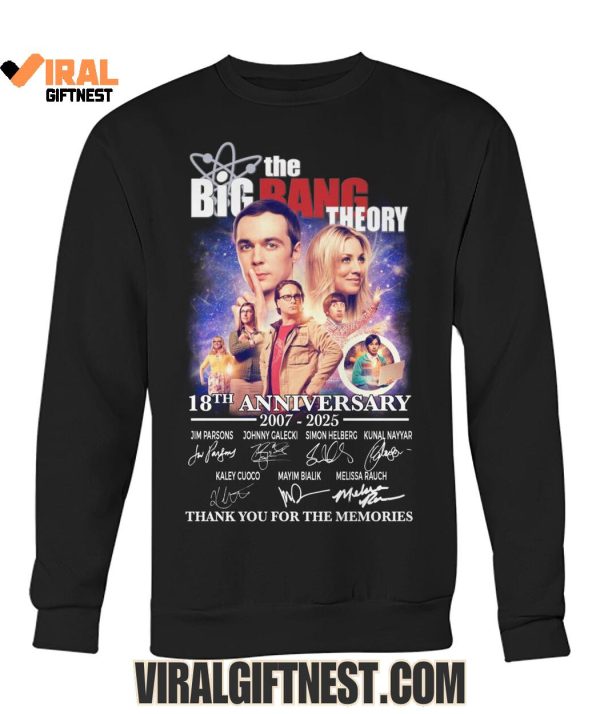 The Big Bang Theory 18th Anniversary 2007-2025 Thank You For The Memories Shirts