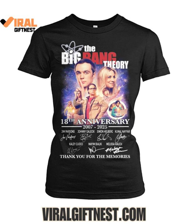 The Big Bang Theory 18th Anniversary 2007-2025 Thank You For The Memories Shirts