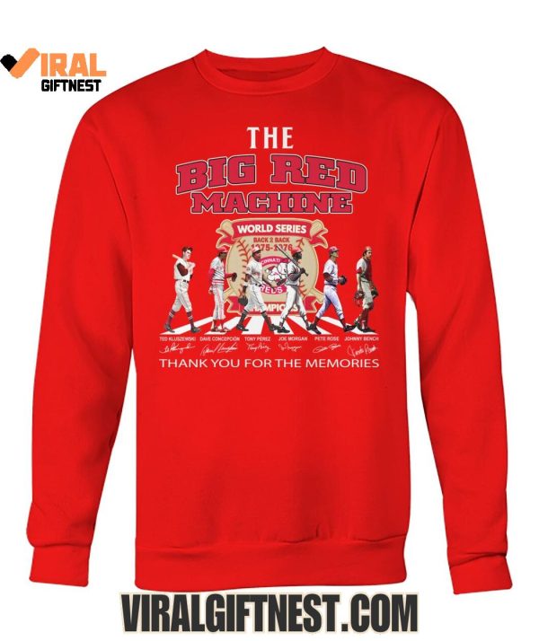 The Big Red Machine World Series Back 2 Back 1975-1976 Cincinnati Reds Champions, Thank You For The Memories Shirts