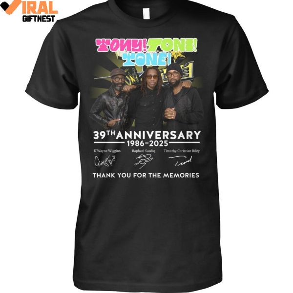 Tony! Toni! Toné! 39th Anniversary 1986-2025 Thank You For The Memories Shirts