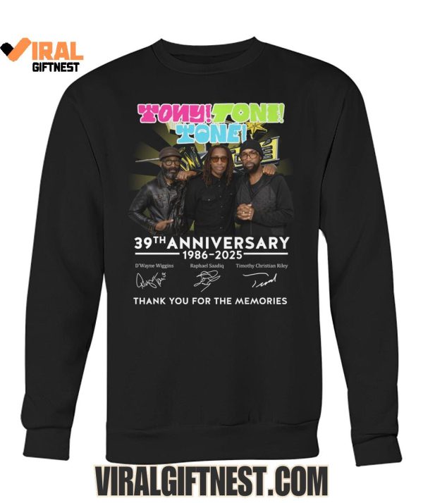 Tony! Toni! Toné! 39th Anniversary 1986-2025 Thank You For The Memories Shirts