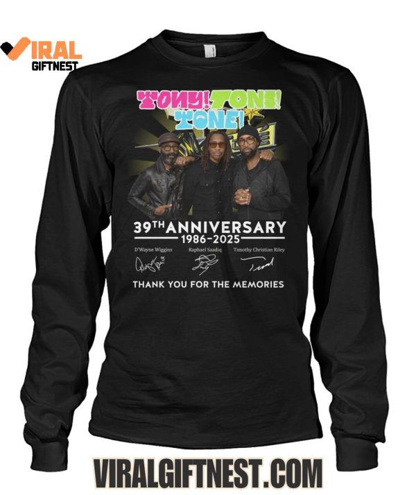 Tony! Toni! Toné! 39th Anniversary 1986-2025 Thank You For The Memories Shirts